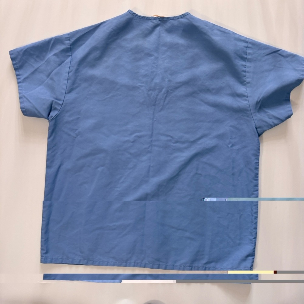 Allheart Blue Unisex Scrub Top Size M - Picture 2 of 5